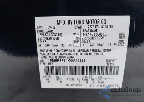 2019 Ford Explorer Limited from USA, damaged, VIN 1FM5K7F84KGA16228